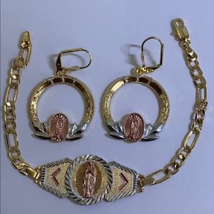 Gold filled Earrings and bracelet